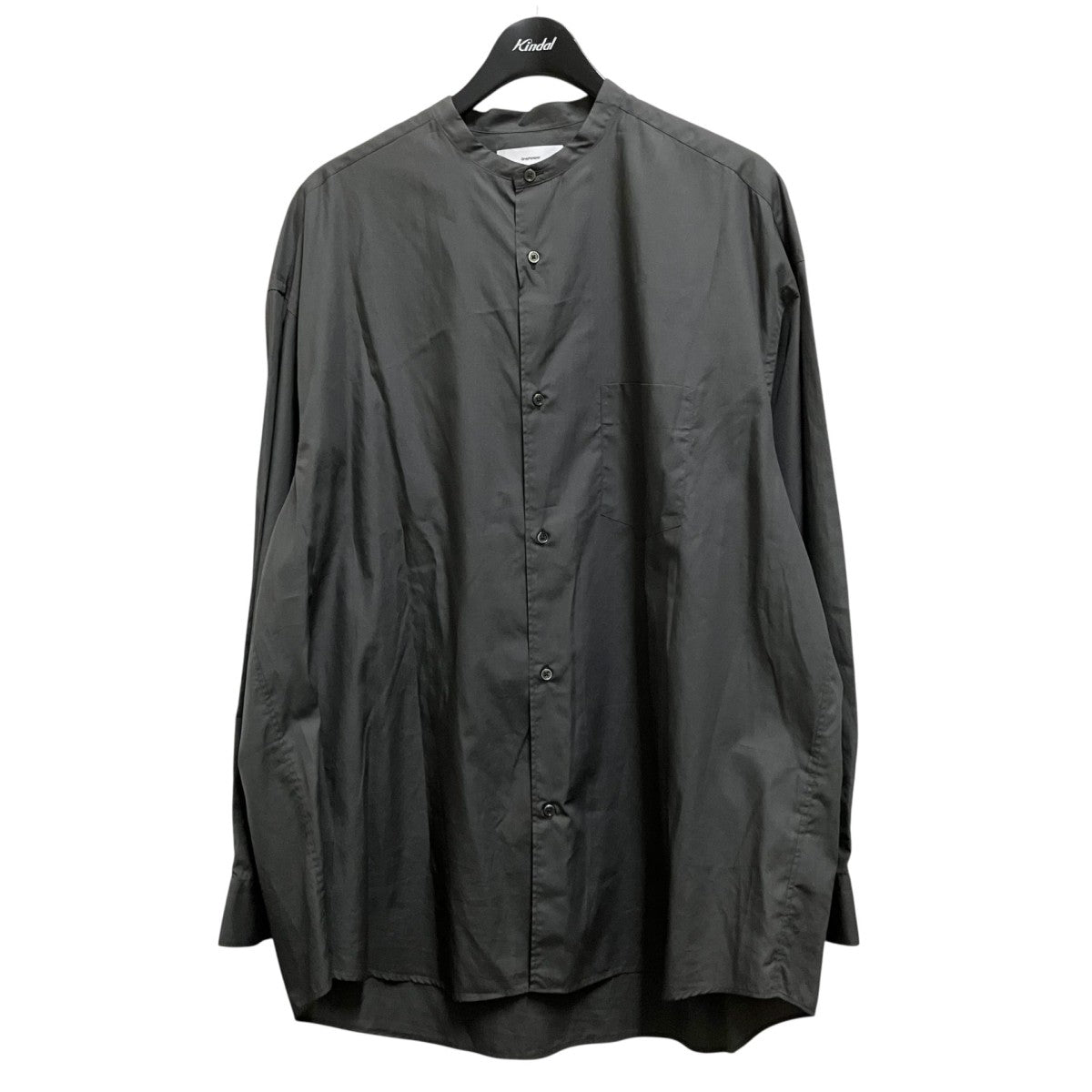 Graphpaper Broad L／S Oversized Band Collar ShirtバンドカラーシャツGM253 50002B 古着・中古-1枚目のアイテム画像