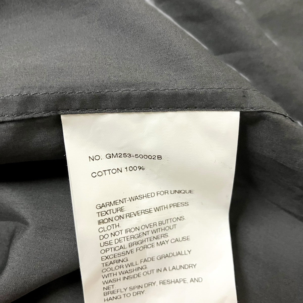 Graphpaper Broad L／S Oversized Band Collar ShirtバンドカラーシャツGM253 50002B 古着・中古-5枚目のアイテム画像