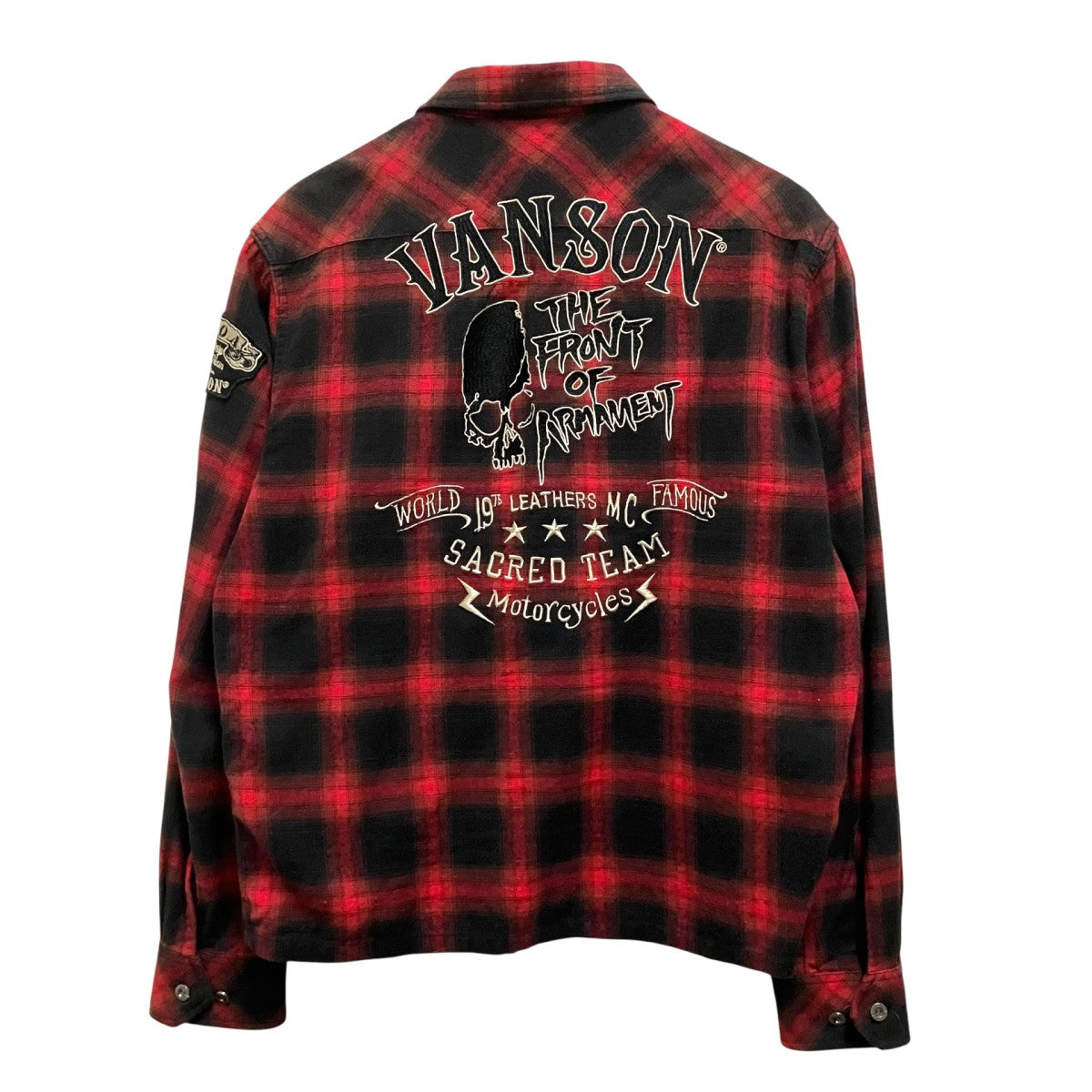 VANSON チェックシャツ 古着・中古-2枚目のアイテム画像