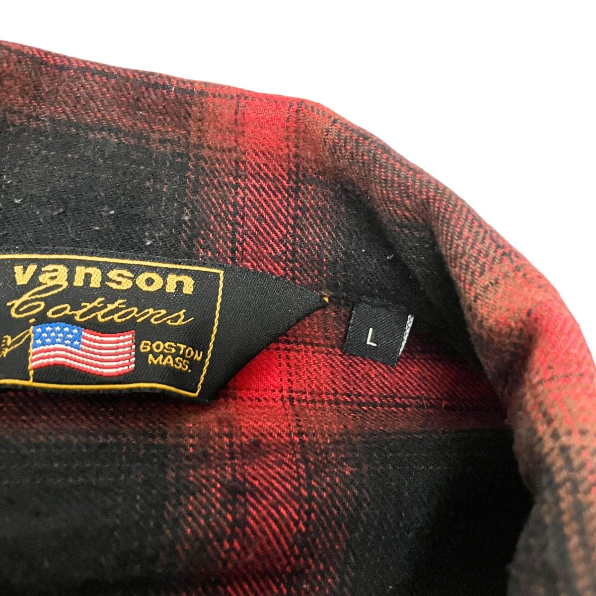 VANSON チェックシャツ 古着・中古-4枚目のアイテム画像