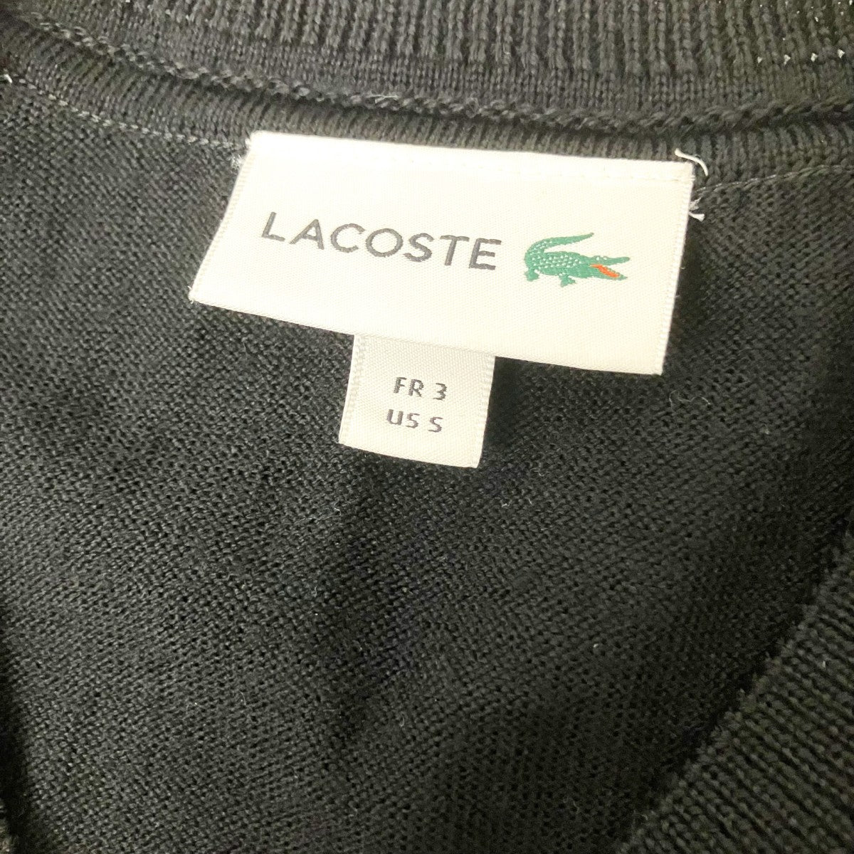 LACOSTE VネックニットAH987E 古着・中古-4枚目のアイテム画像