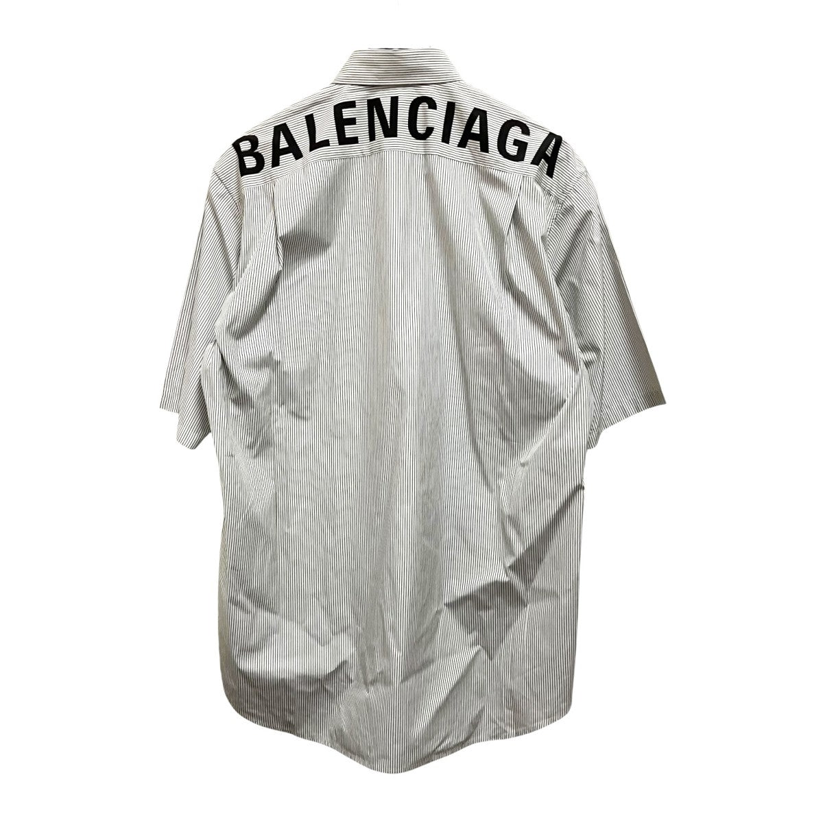 BALENCIAGA バックロゴ オーバーサイズシャツ半袖シャツ556913 TEM15 古着・中古-2枚目のアイテム画像