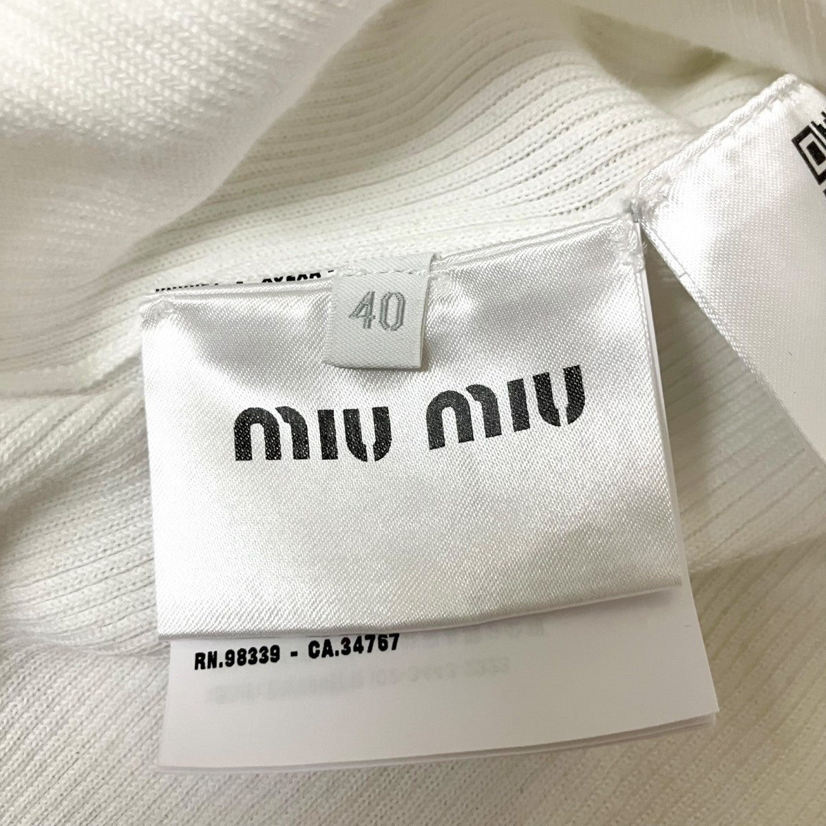 MIU MIU リブカットソーMMR406 S231 古着・中古-5枚目のアイテム画像