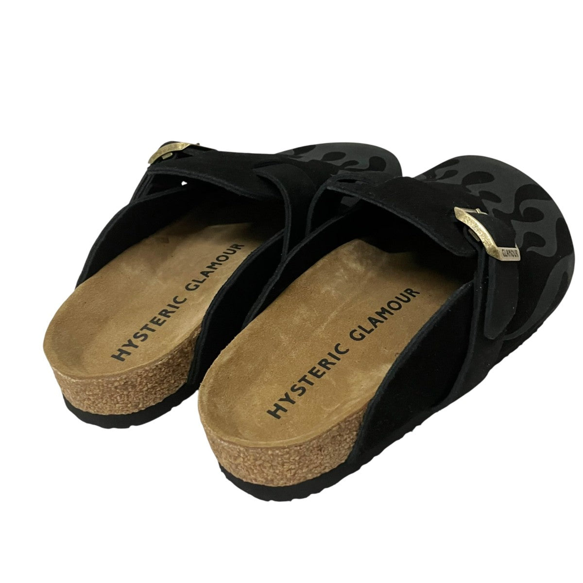 HYSTERIC GLAMOUR ブラックフレイムサンダルBIRKENSTOCK Hysteric Glamour(ヒステリックグラマー) FIRE PATTERN SANDALS