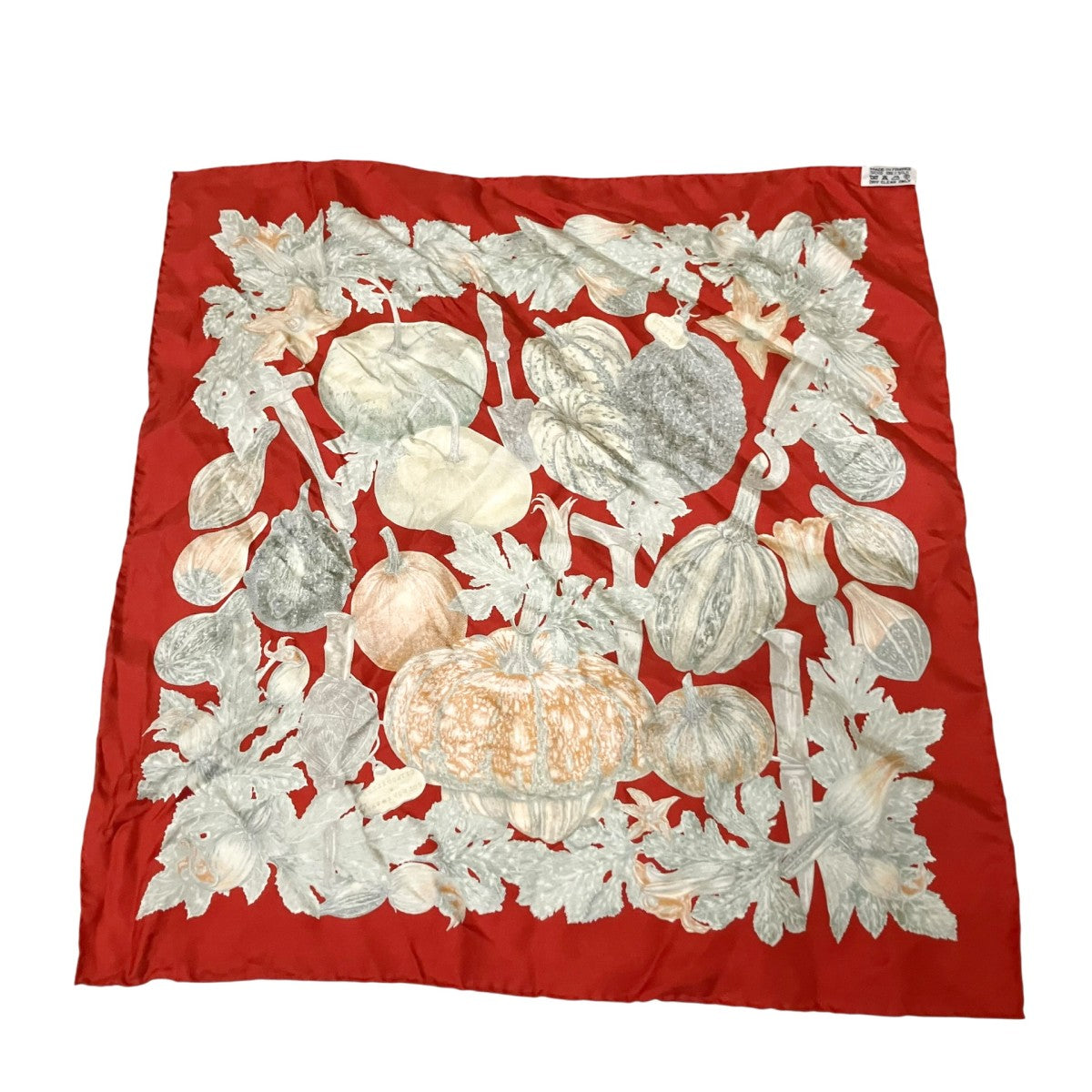 HERMES カレ45CITROUILLES ＆ COLOR IN TESシルク総柄スカーフ 古着・中古-2枚目のアイテム画像