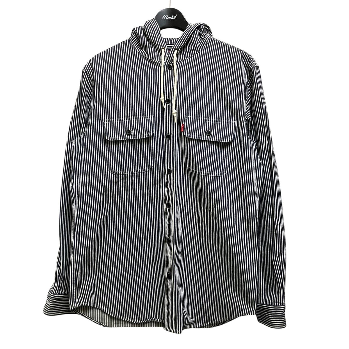 Supreme Hooded Denim Shirtヒッコリーシャツ 古着・中古-1枚目のアイテム画像