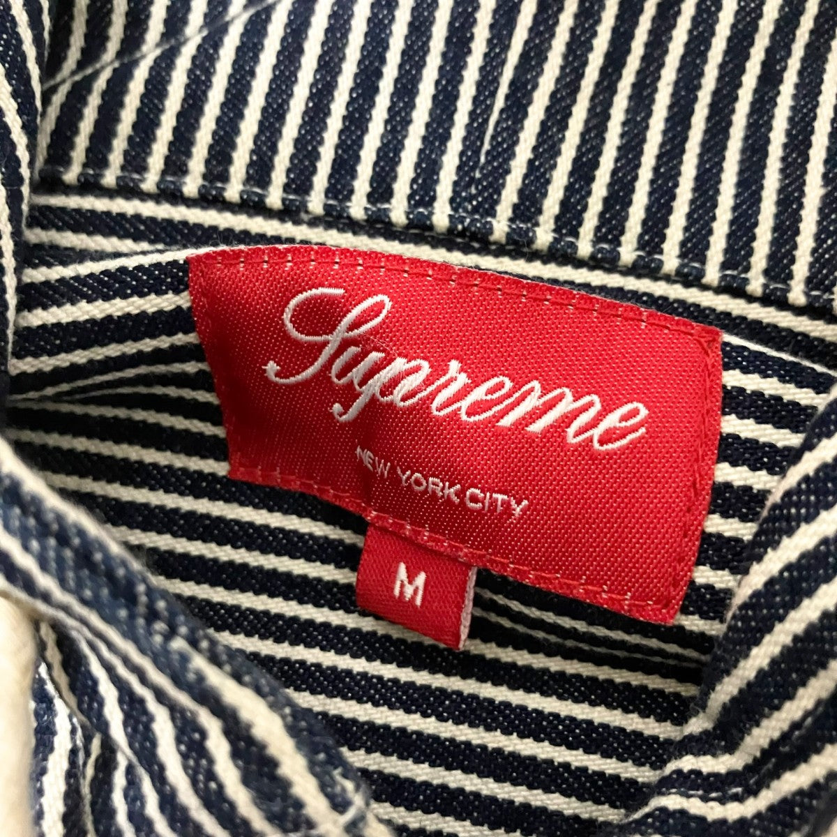 Supreme Hooded Denim Shirtヒッコリーシャツ 古着・中古-4枚目のアイテム画像