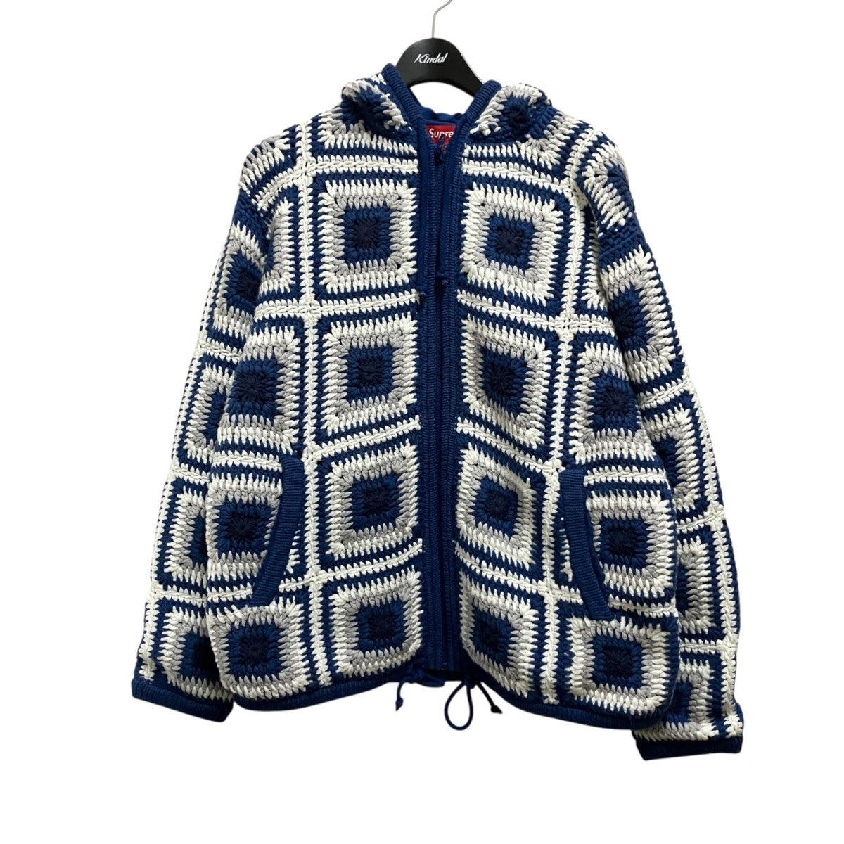 CROCHET HOODED ZIP UP SWEATERジップパーカー