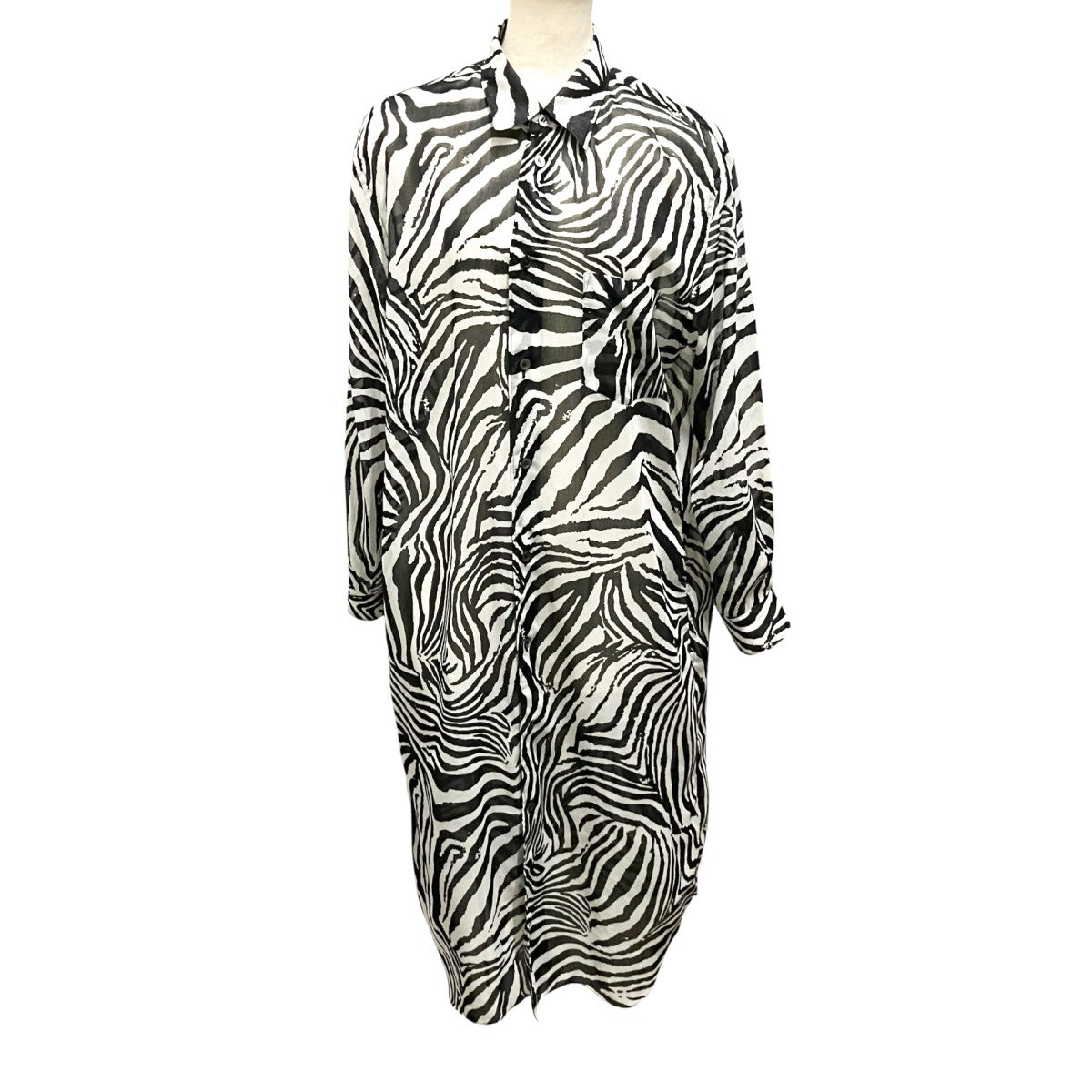 Zebra Muslin Shirt DressゼブラシアーシャツワンピースJF O014