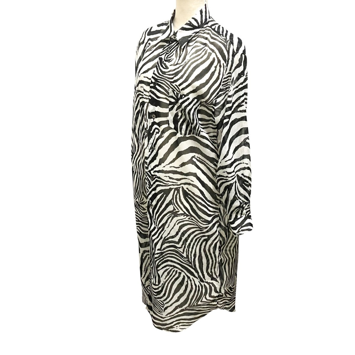 Zebra Muslin Shirt DressゼブラシアーシャツワンピースJF O014