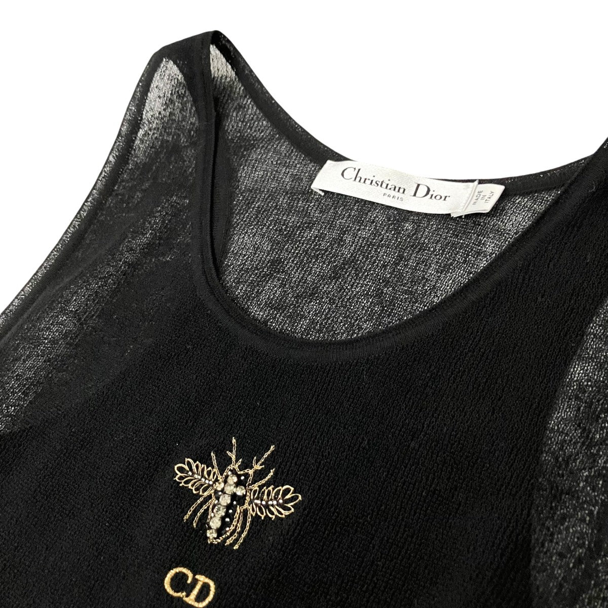 Christian Dior ビジュー装飾タンクトップ444T15AM793 古着・中古-3枚目のアイテム画像
