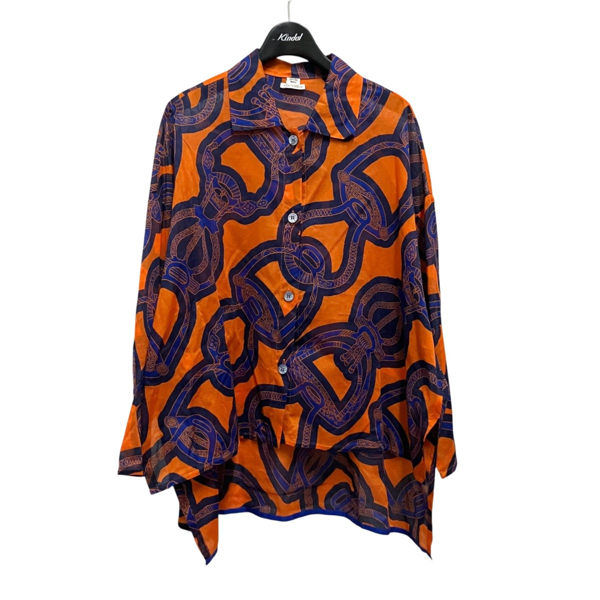 HERMES 総柄シアーシャツ 古着・中古-1枚目のアイテム画像