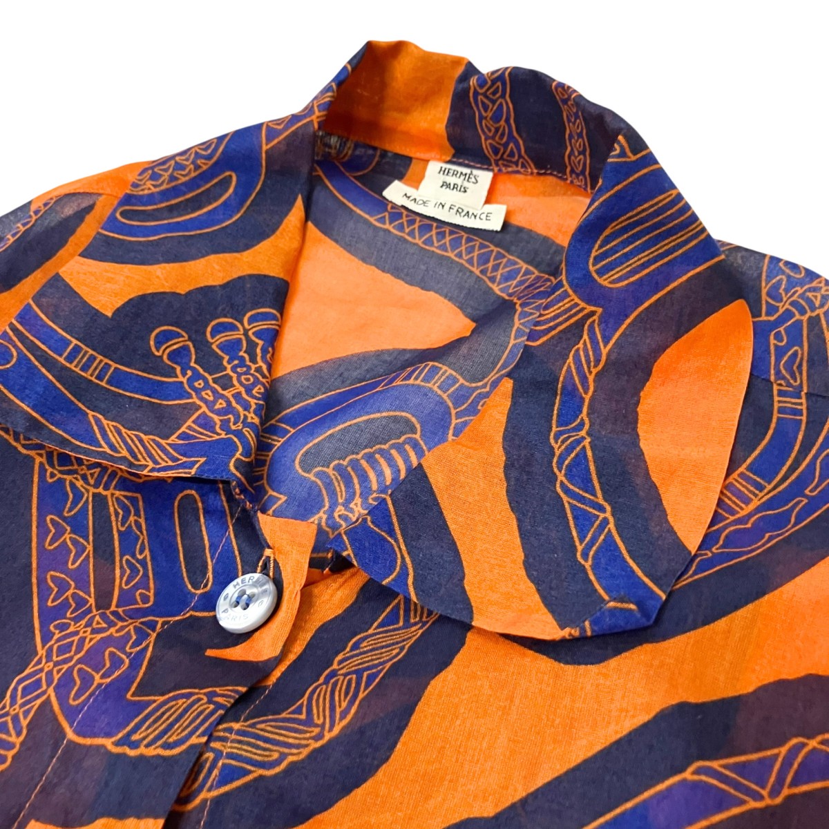 HERMES 総柄シアーシャツ 古着・中古-3枚目のアイテム画像