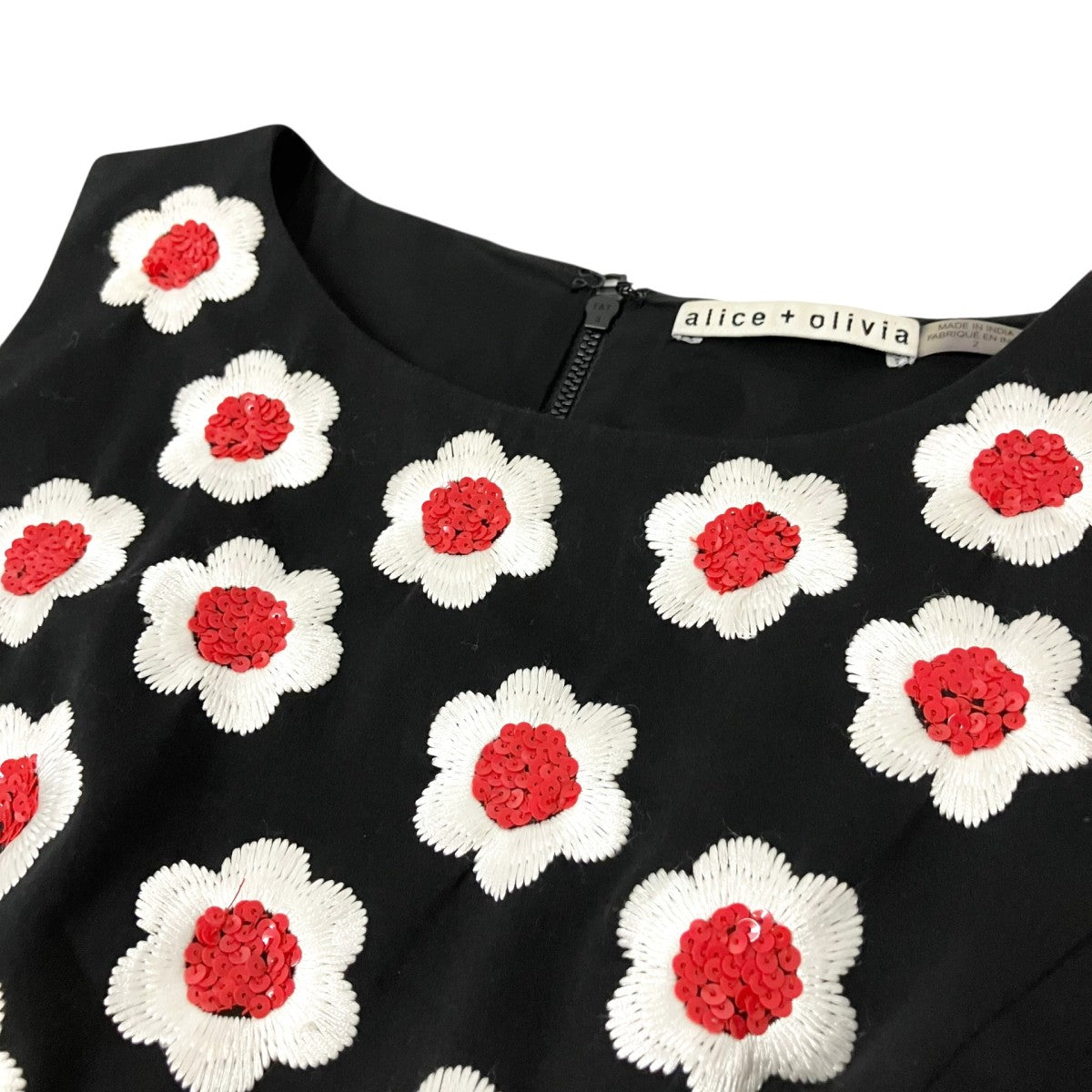 alice+olivia 花柄スパンコール装飾ワンピース65183 古着・中古-4枚目のアイテム画像