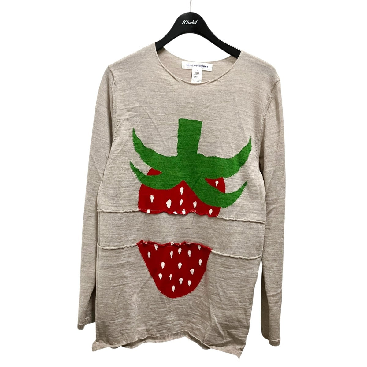 COMME des GARCONS SHIRT イチゴ柄薄手ニットFK N004 古着・中古-1枚目のアイテム画像