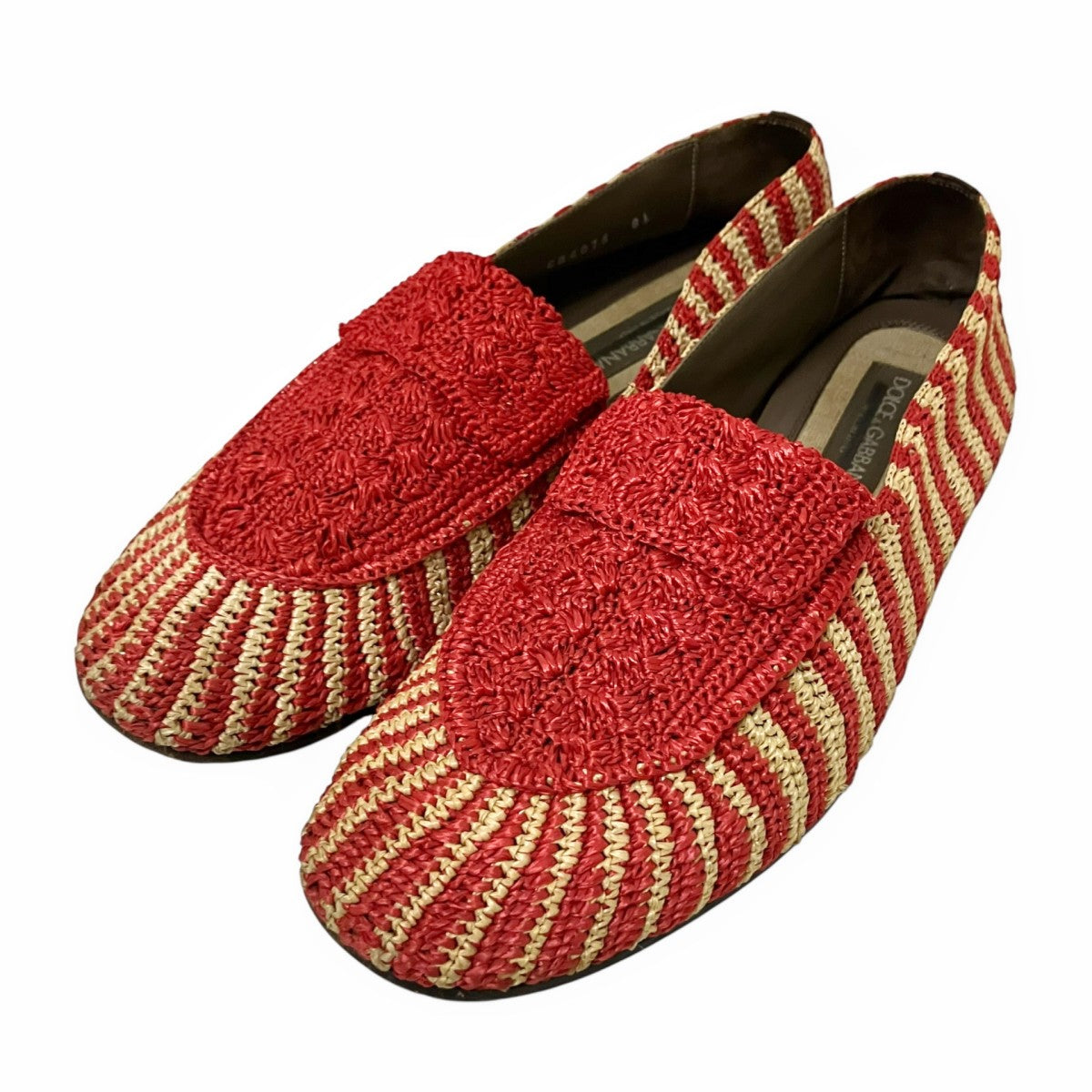 DOLCE ＆ GABBANA ラフィアローファーCA6075 古着・中古-1枚目のアイテム画像