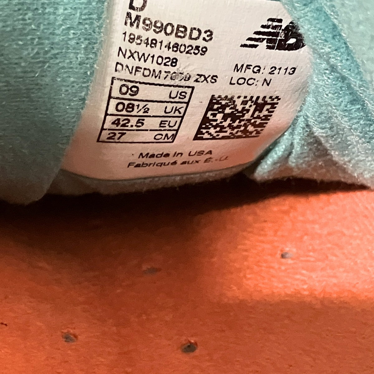 NEW BALANCE×Bodega ローカットスニーカーM990BD3 古着・中古-7枚目のアイテム画像