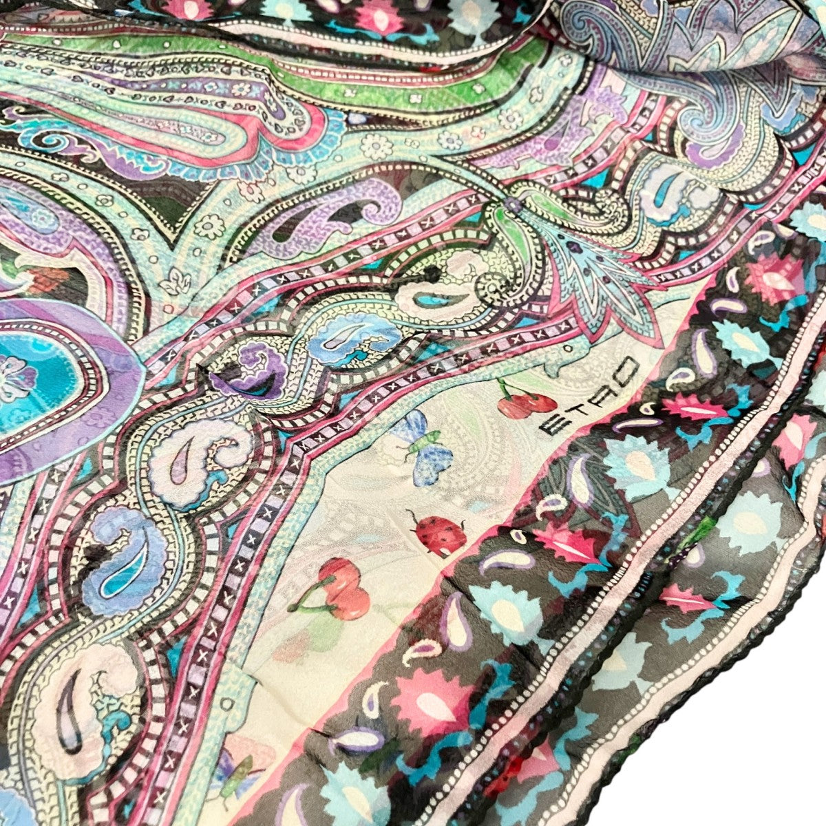 ETRO シルク総柄スカーフ171 10010 5644 古着・中古-3枚目のアイテム画像