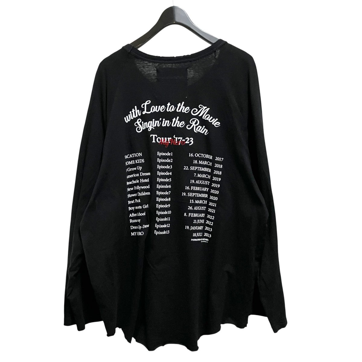 24SSC-6 Tour Big Raglan Teeダメージ加工長袖Tシャツ