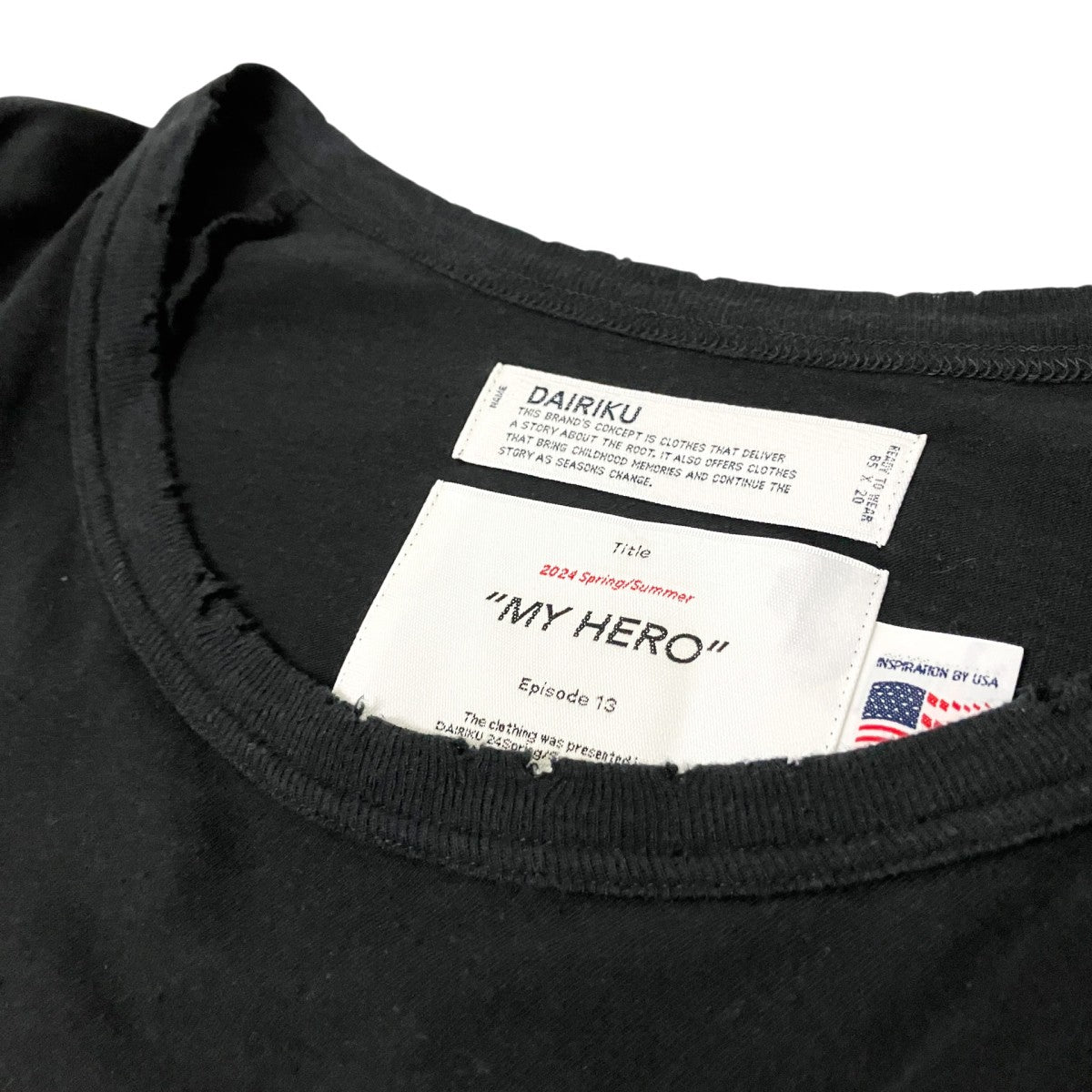 24SSC-6 Tour Big Raglan Teeダメージ加工長袖Tシャツ