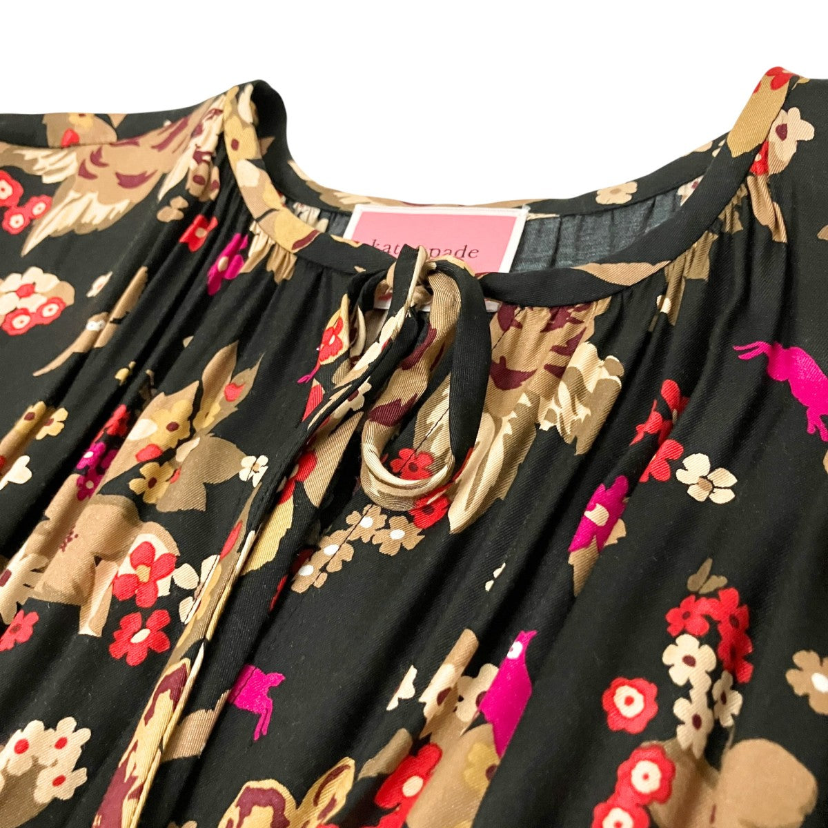 Floral Bouquet Silk Twill Dress総柄ワンピースK5191