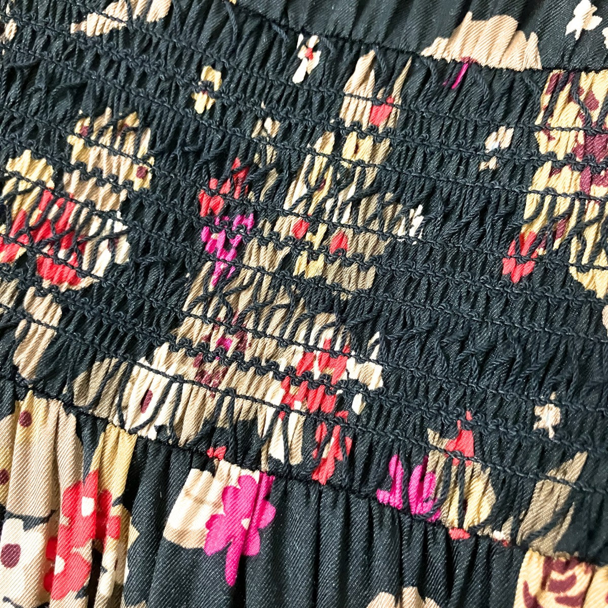 Floral Bouquet Silk Twill Dress総柄ワンピースK5191