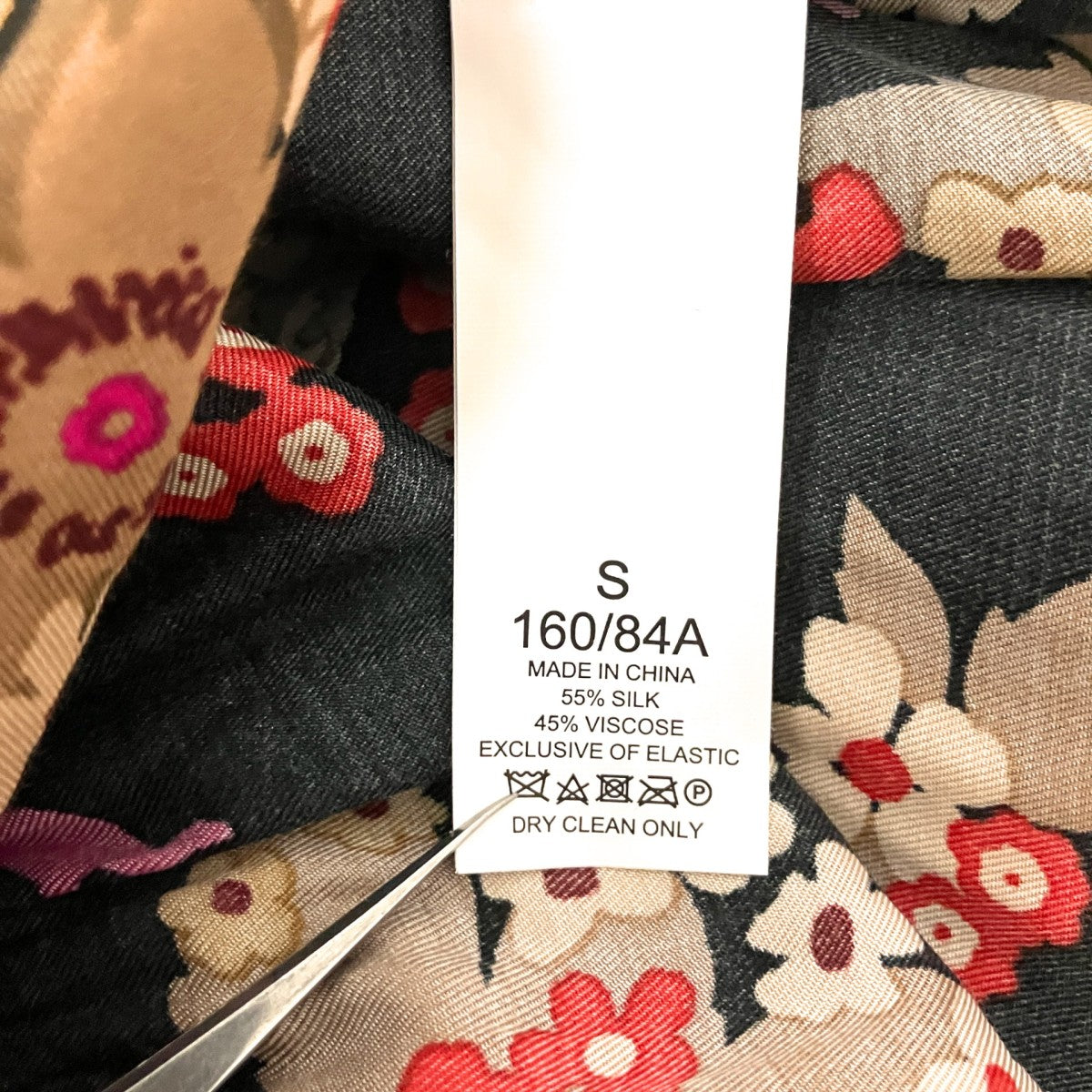 Floral Bouquet Silk Twill Dress総柄ワンピースK5191