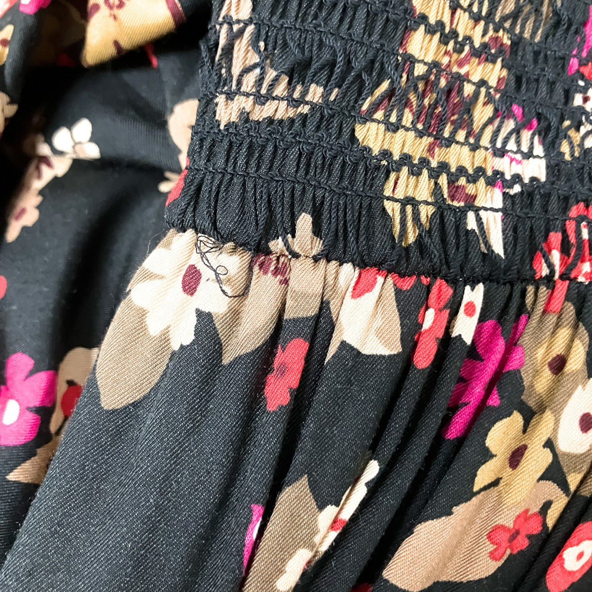 Floral Bouquet Silk Twill Dress総柄ワンピースK5191