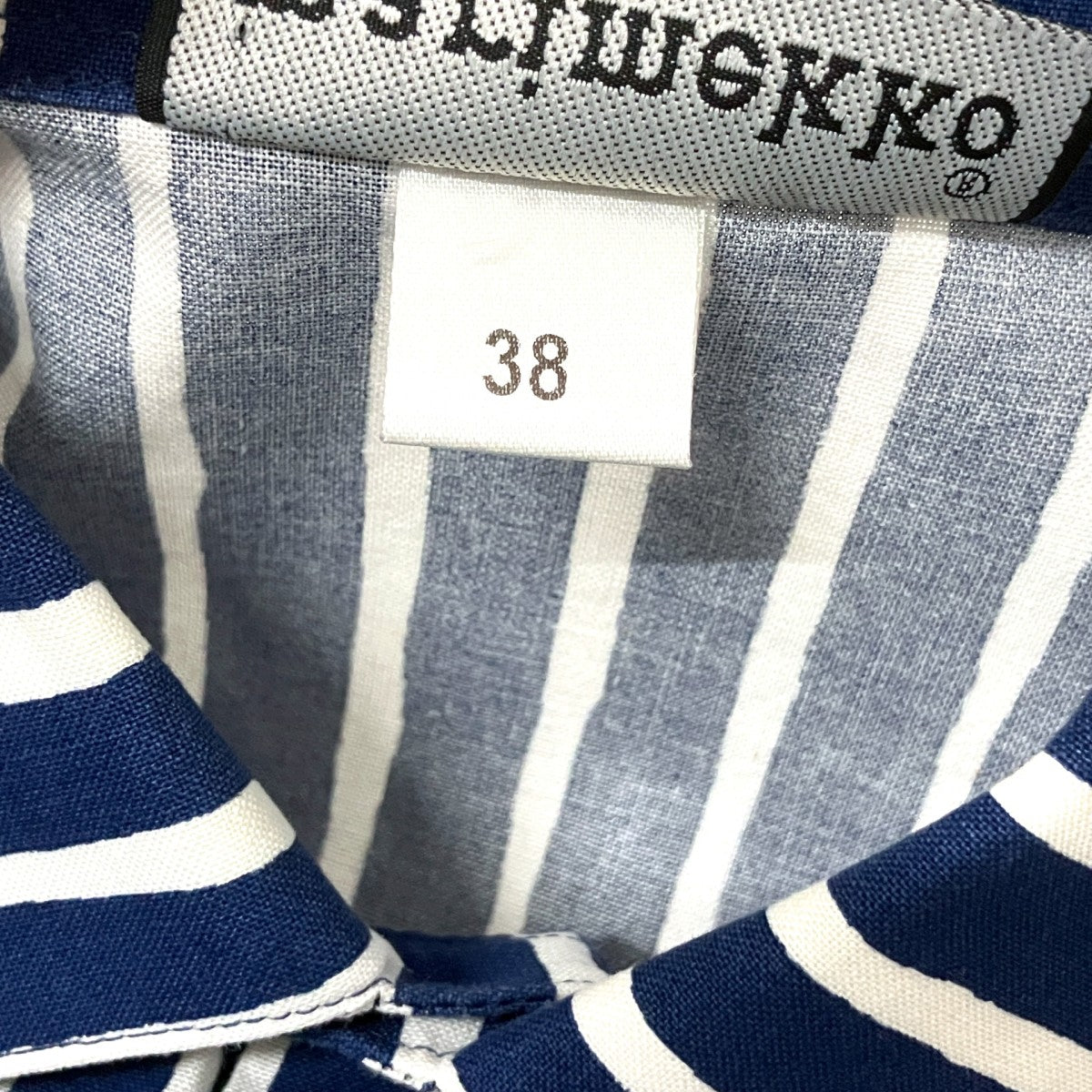 marimekko(マリメッコ) ストライプシャツ ブルー×ホワイト サイズ 38