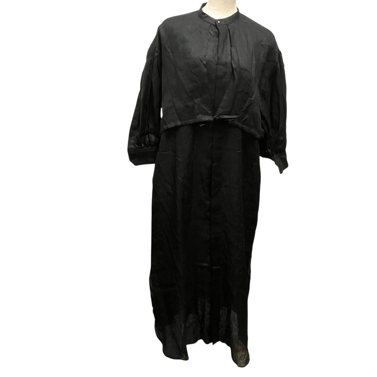 26SSLINEN BALLOON SLEEVE DRESS長袖ワンピース261 16249