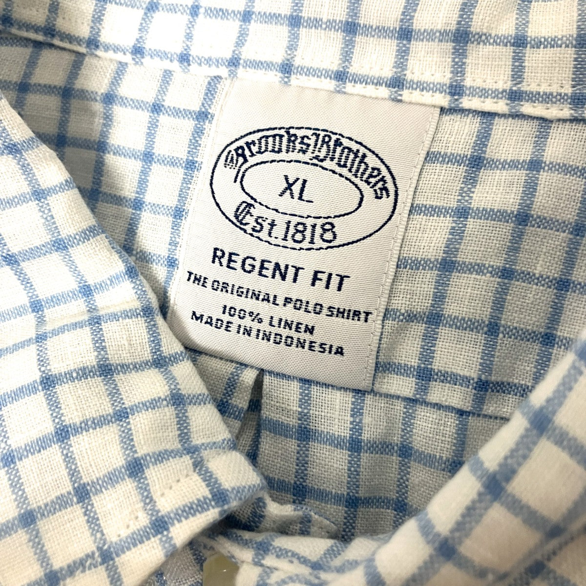 リネンチェックシャツ
