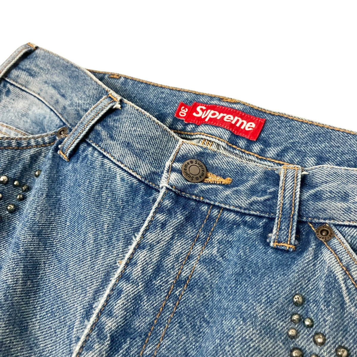 Paisley Studded Double Knee Painter Pantデニムパンツ