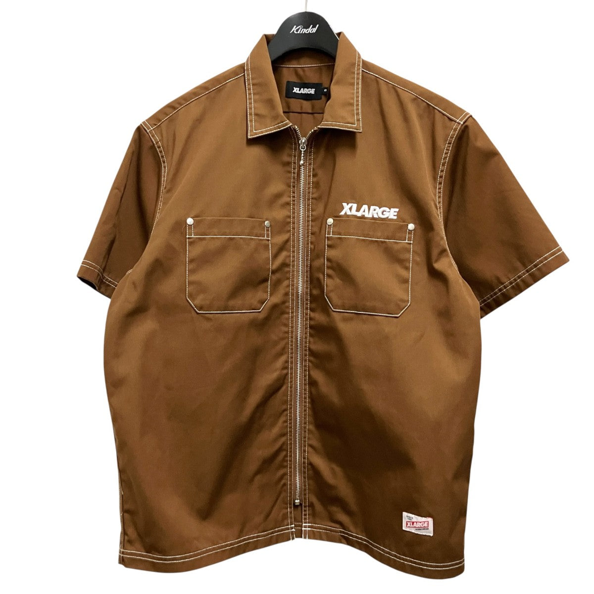 STANDARD LOGO ZIP WORK SHIRT半袖シャツ101222014002