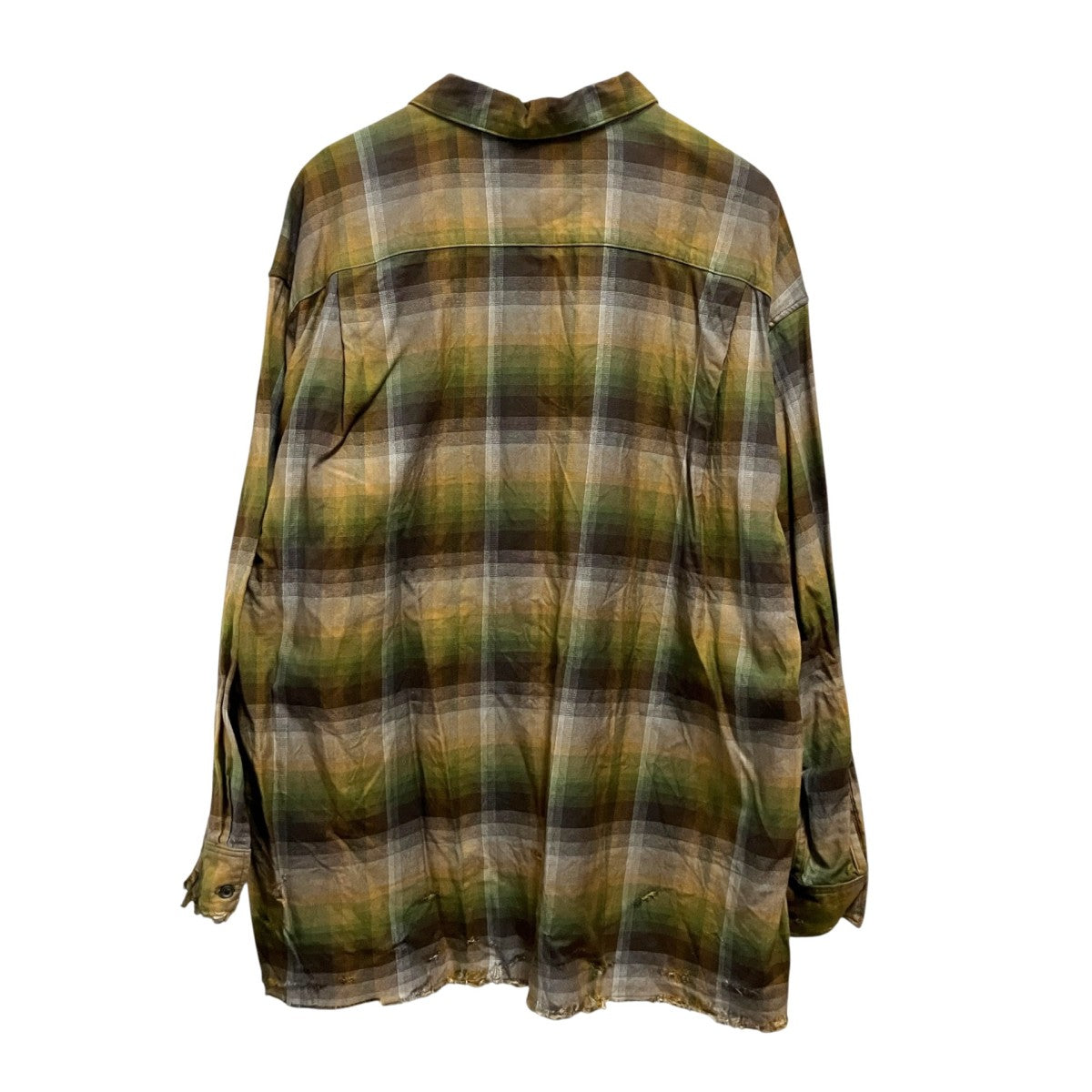 R／C CHECK CRASH LS SHIRTダメージ加工シャツANC SH39