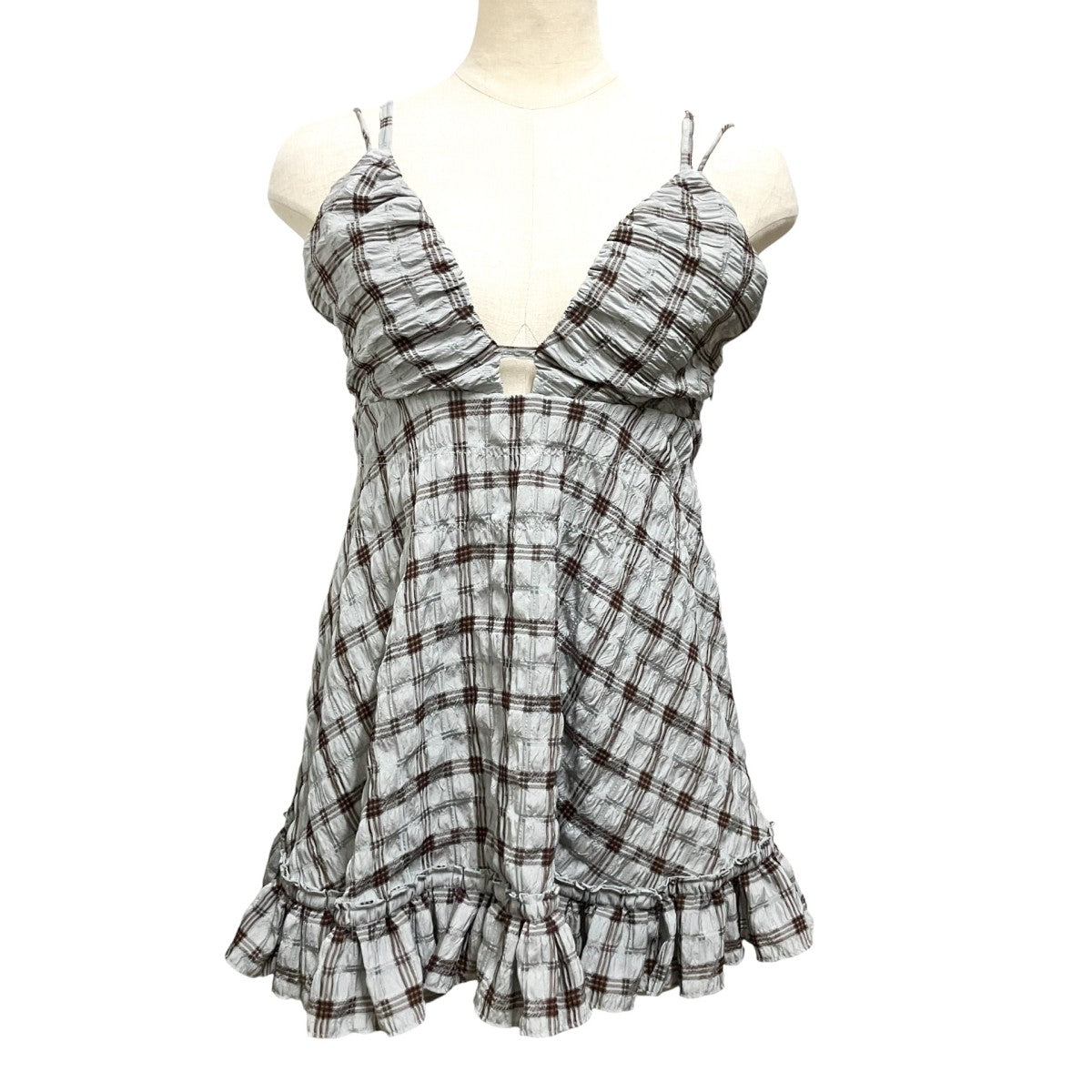 UNEVENNESS CHECK TUNIC TOPチェックキャミソール0126104610770