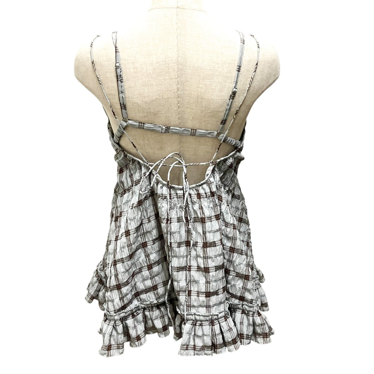 UNEVENNESS CHECK TUNIC TOPチェックキャミソール0126104610770