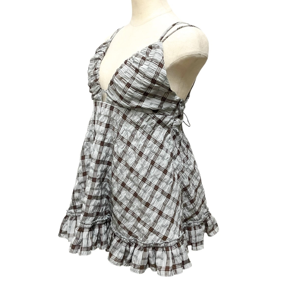 UNEVENNESS CHECK TUNIC TOPチェックキャミソール0126104610770