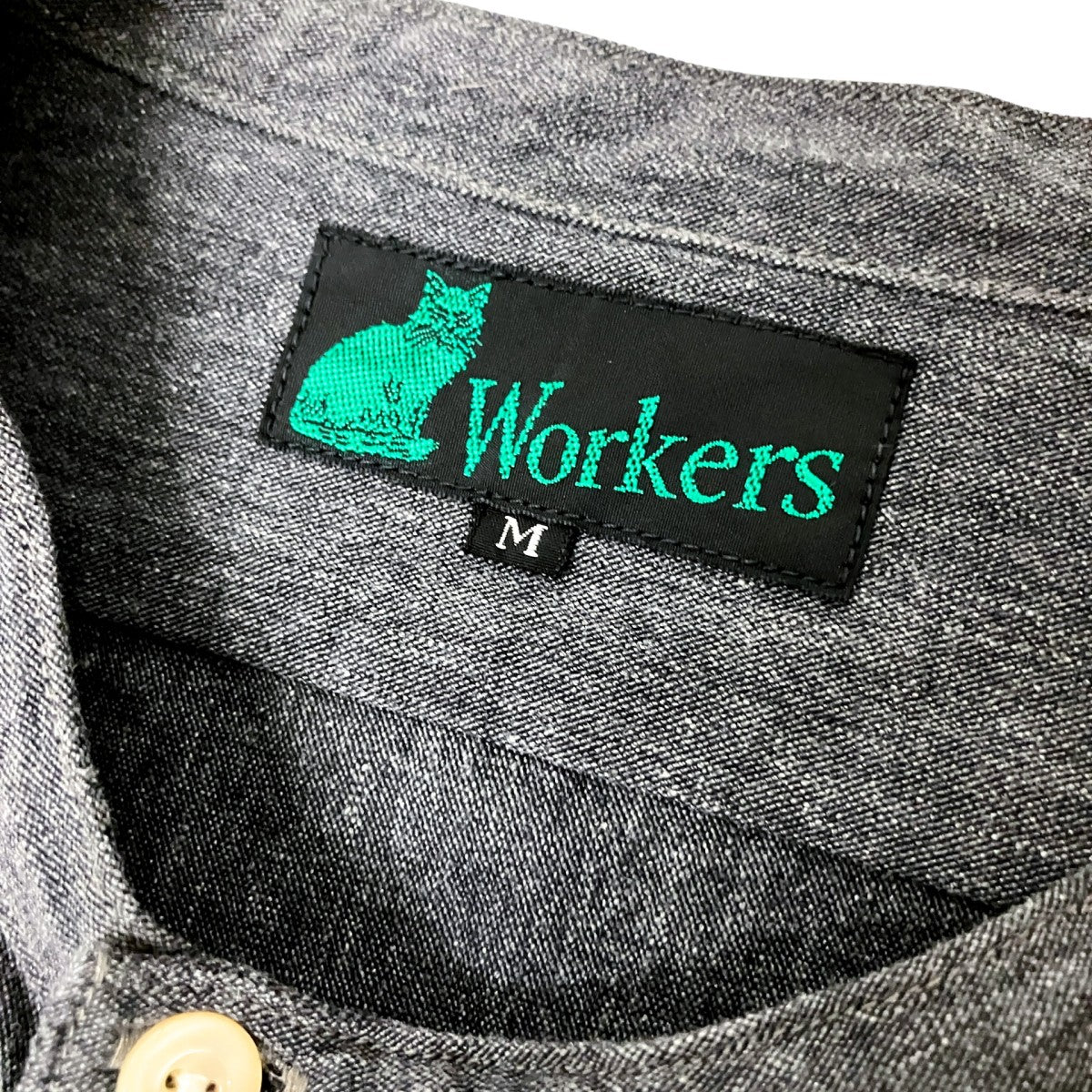 WORKERS バンドカラーシャツ 古着・中古-4枚目のアイテム画像