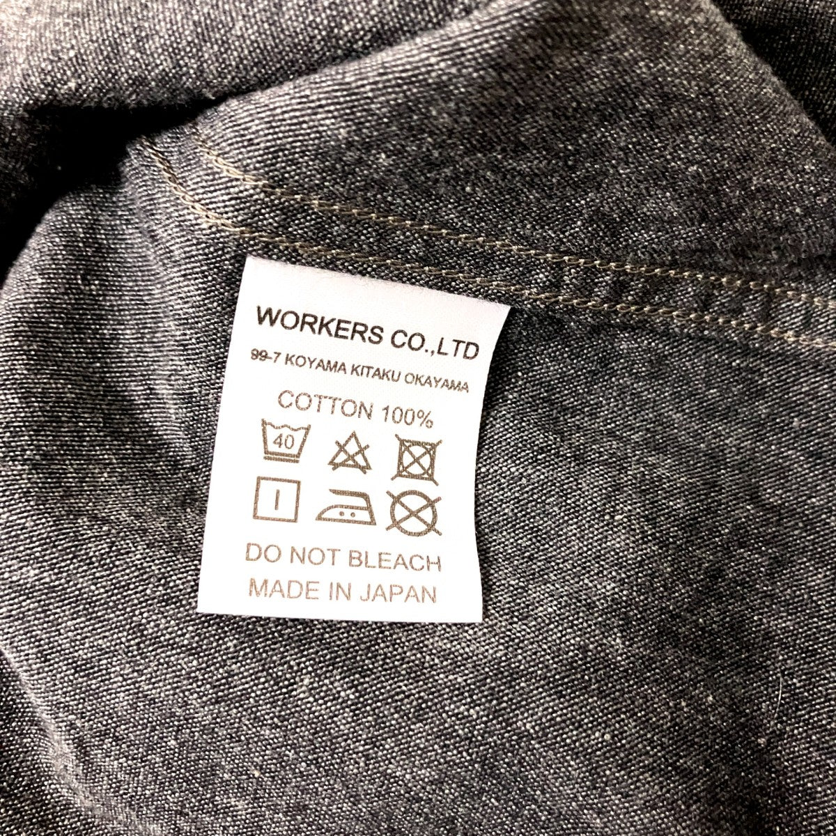 WORKERS バンドカラーシャツ 古着・中古-5枚目のアイテム画像