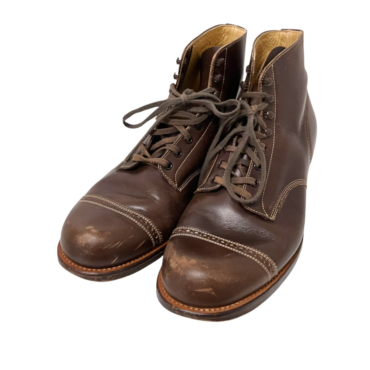 Cushman 30’sストレートチップワークブーツレースアップシューズ29917 古着・中古-1枚目のアイテム画像
