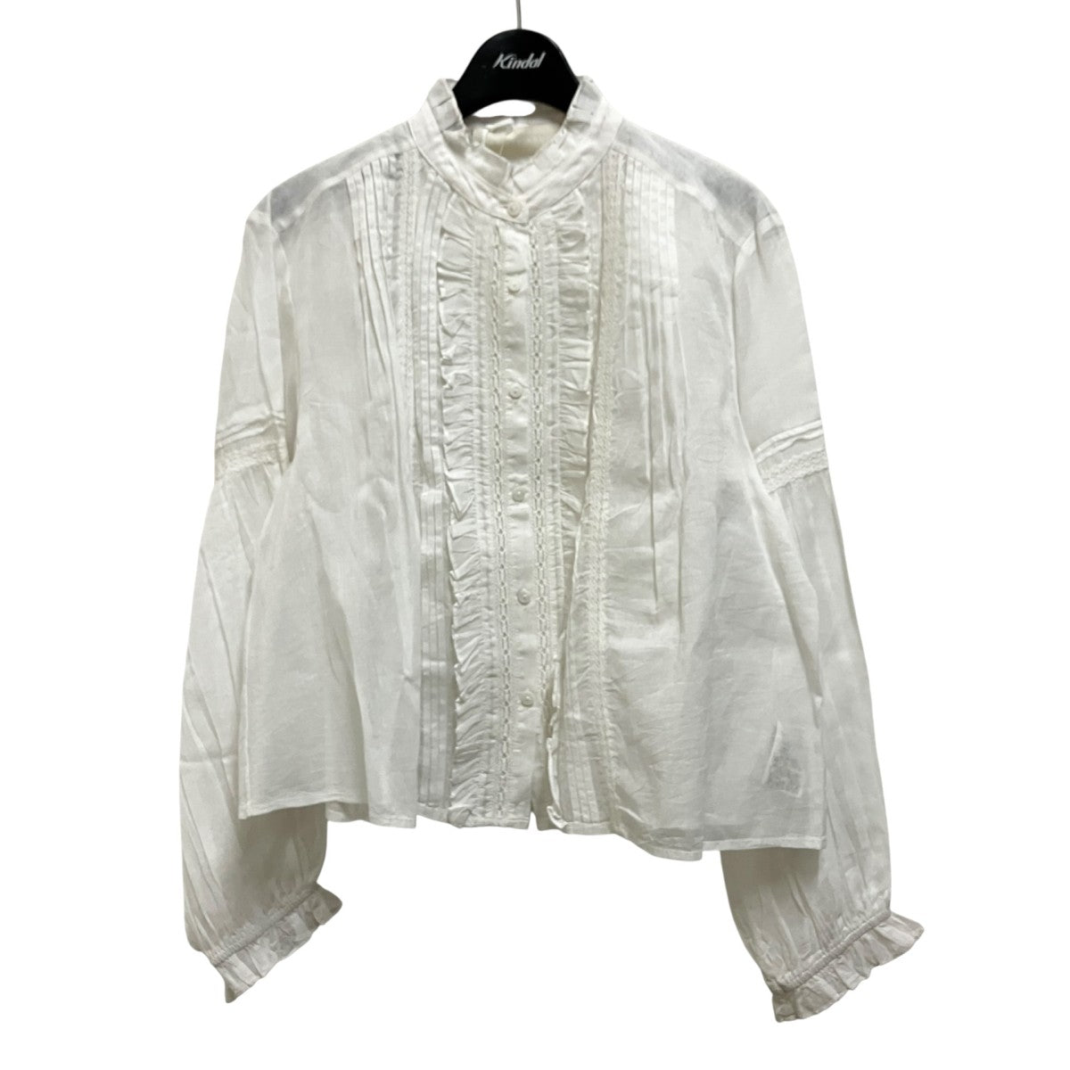 sheer starched cotton lace frilled blouseフリルブラウス4261 114