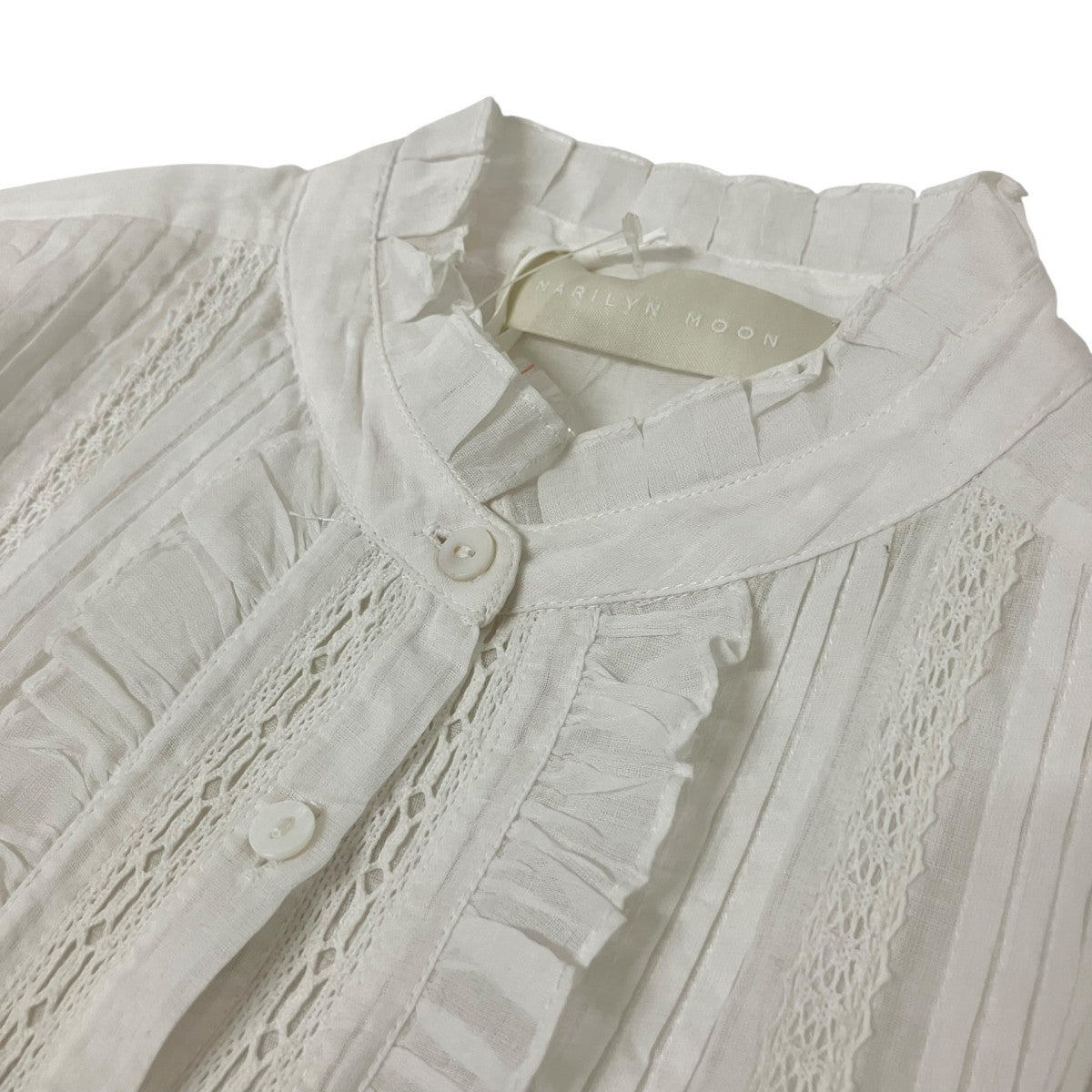 sheer starched cotton lace frilled blouseフリルブラウス4261 114