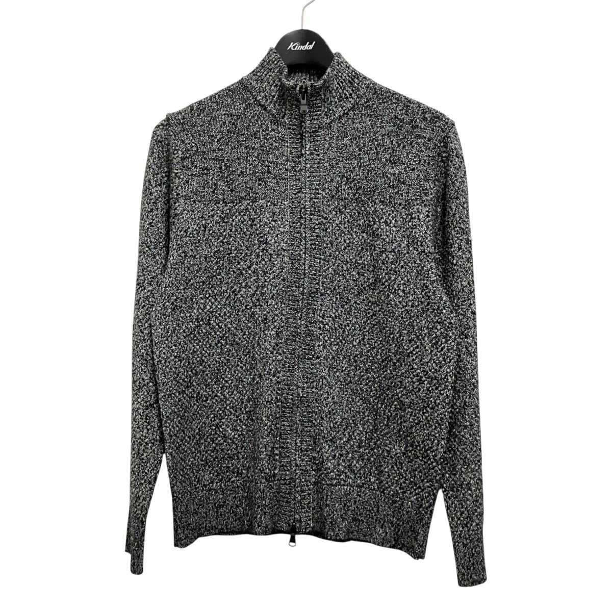 シルクバルキーハニカムジップアップニットジップジャケットKRJHCM0001