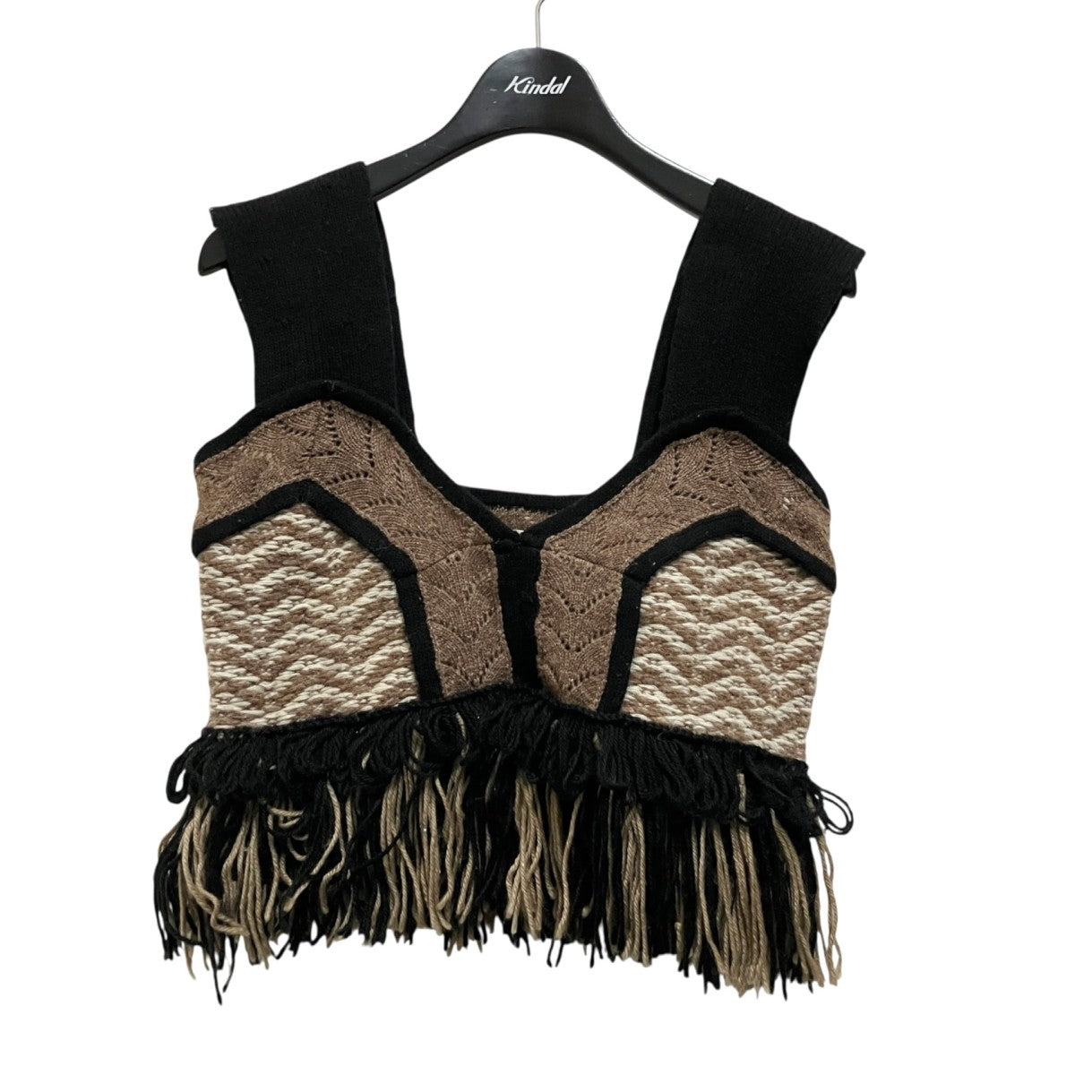 Jacquard Fringe Bustierニットビスチェ12020531