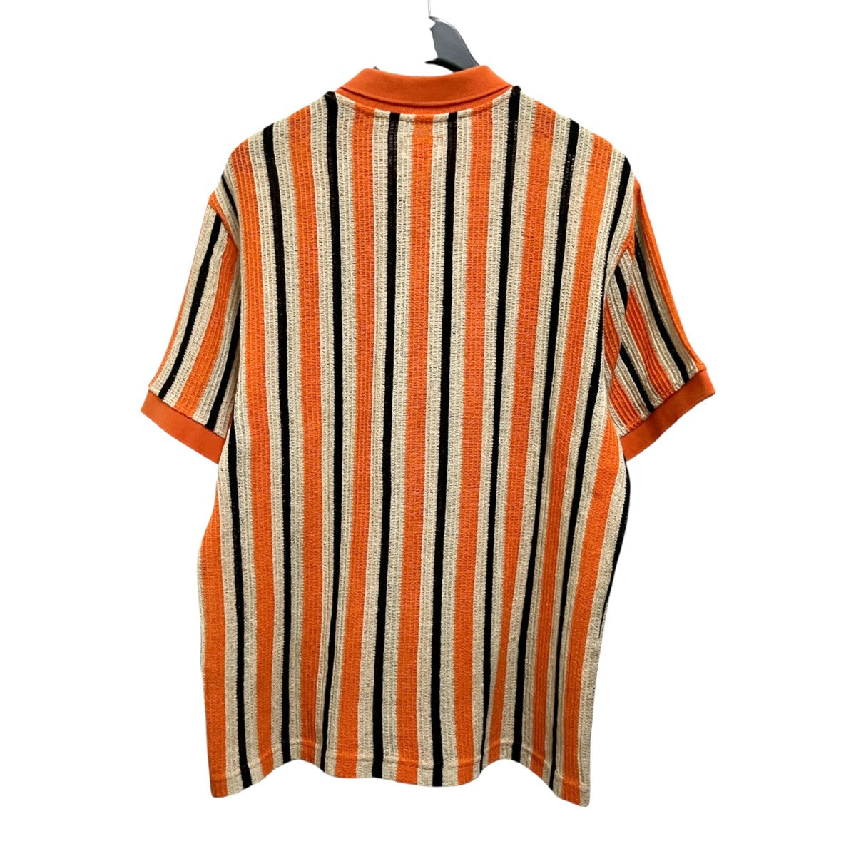 Open Knit Stripe Zip Poloポロシャツ
