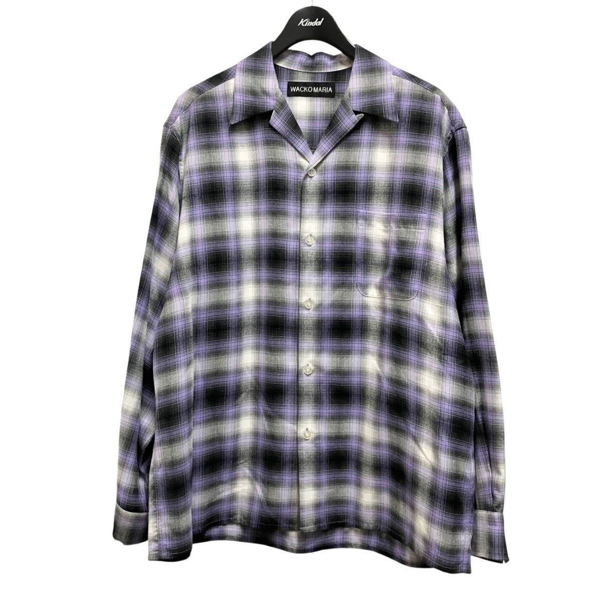 OMBRE CHECK OPEN COLLAR SHIRTチェック長袖シャツ