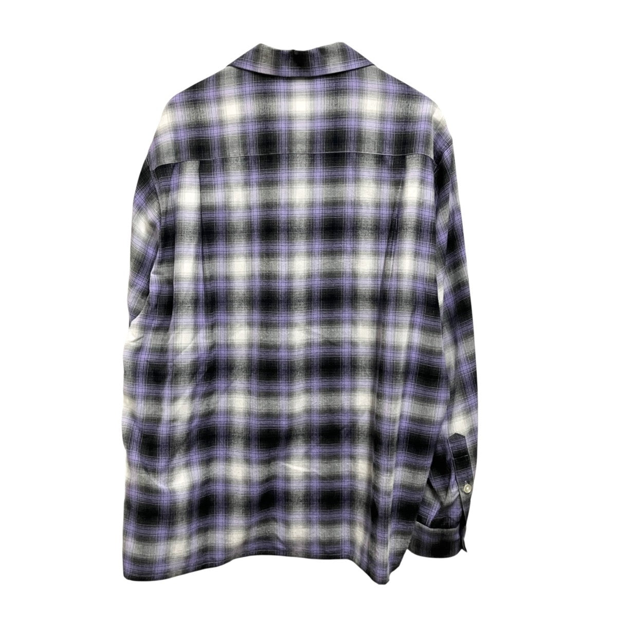 OMBRE CHECK OPEN COLLAR SHIRTチェック長袖シャツ