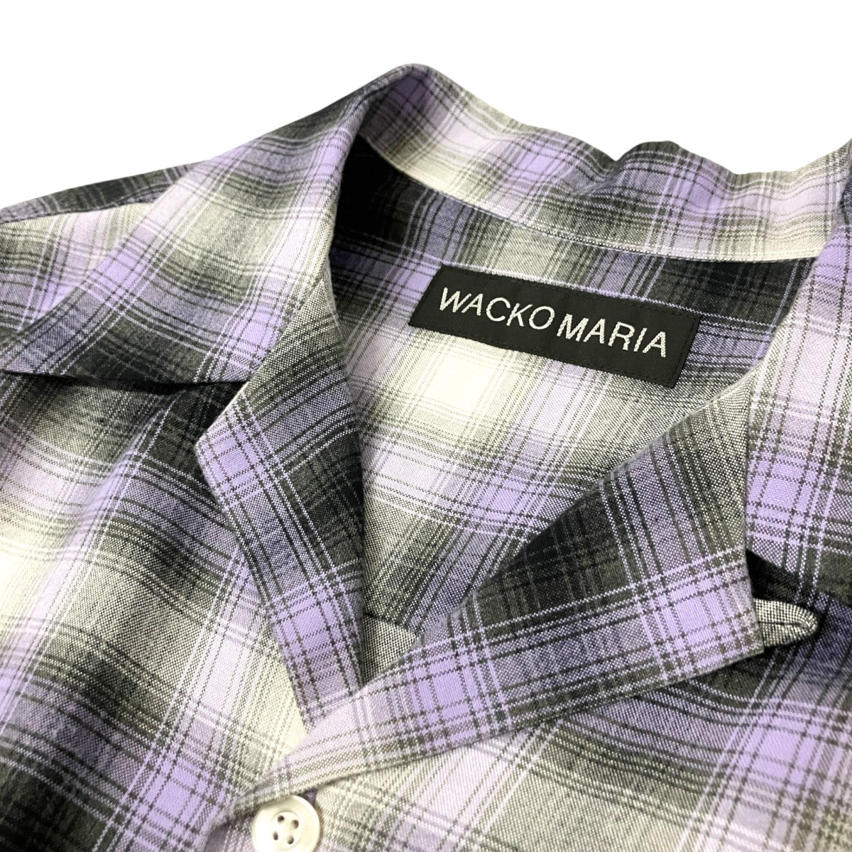 OMBRE CHECK OPEN COLLAR SHIRTチェック長袖シャツ