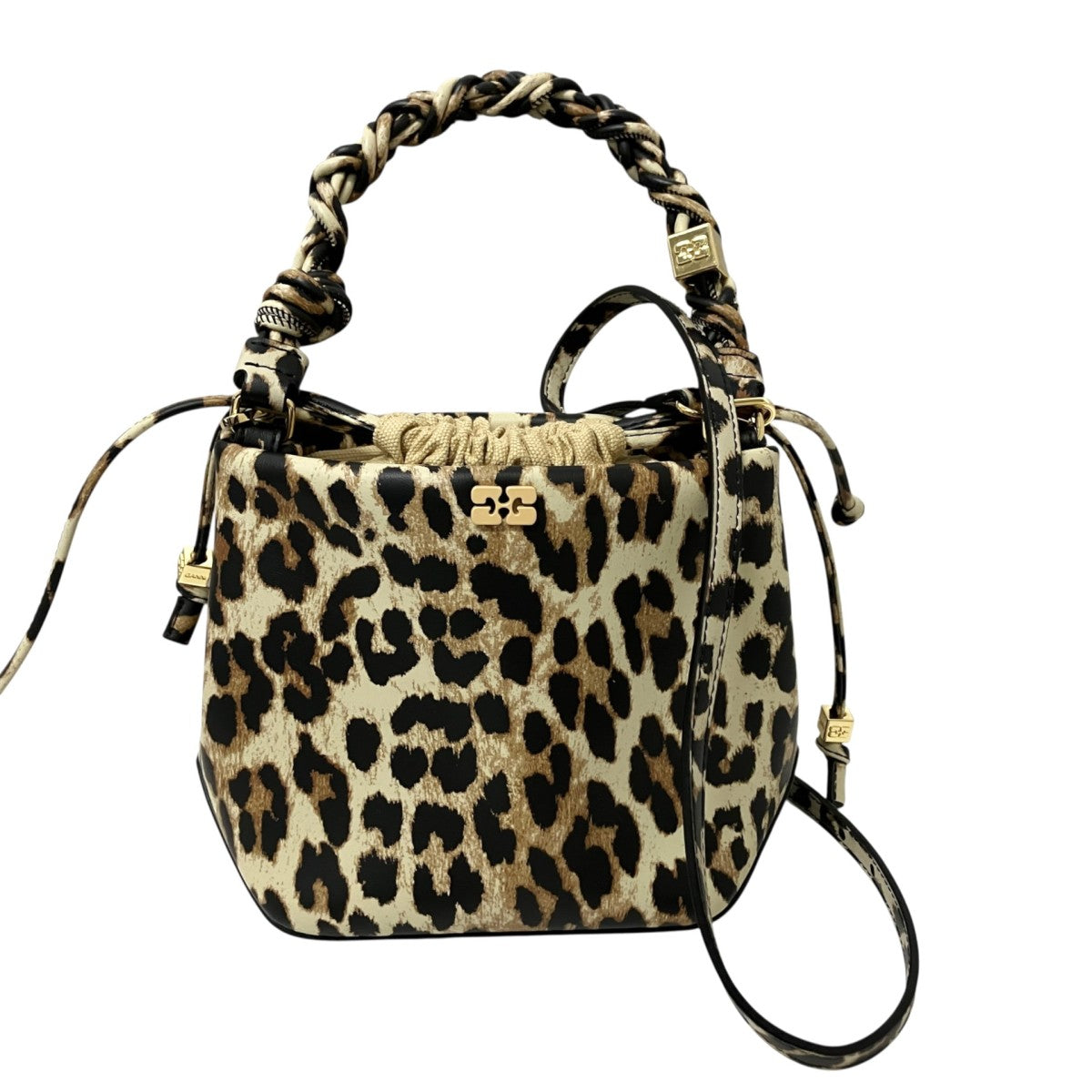 BOU BUCKET BAG PRINTレオパードショルダーバッグ
