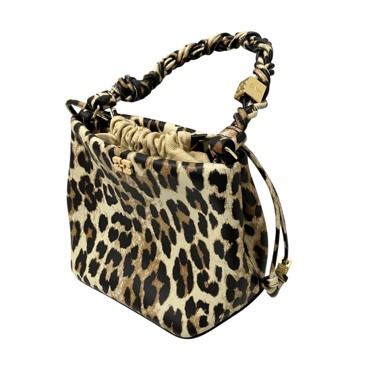 BOU BUCKET BAG PRINTレオパードショルダーバッグ